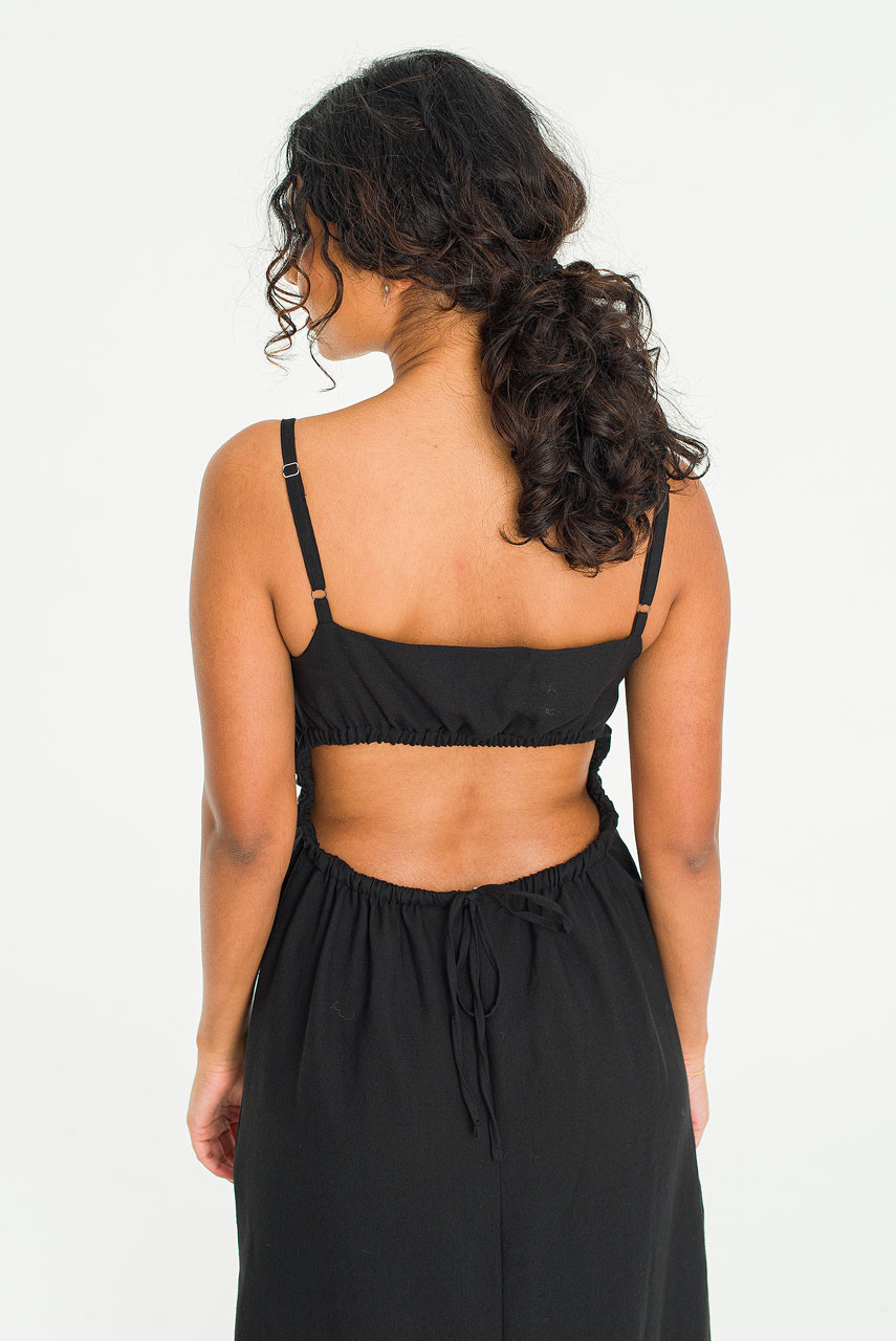Open Back Cami Dress, Black