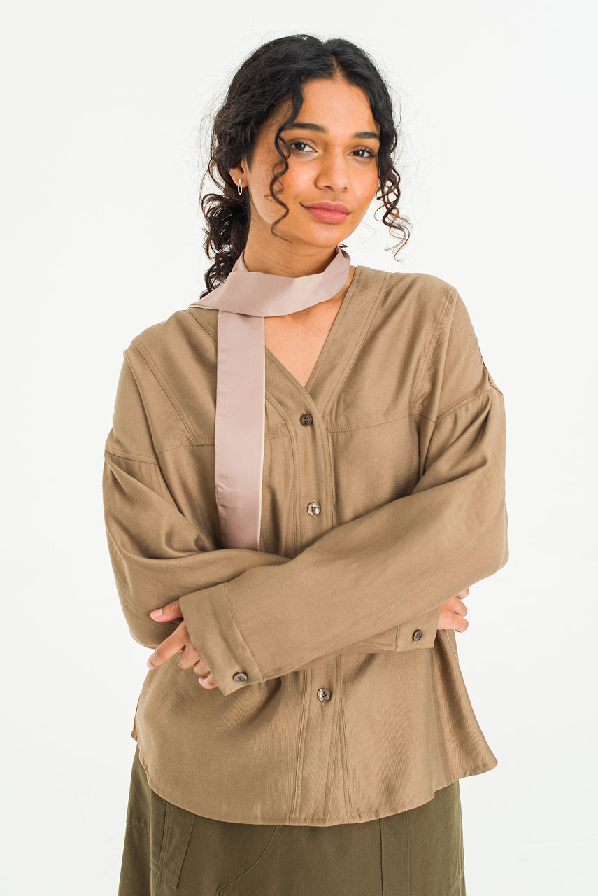 Bea Colour Contrast Scarf, Bege