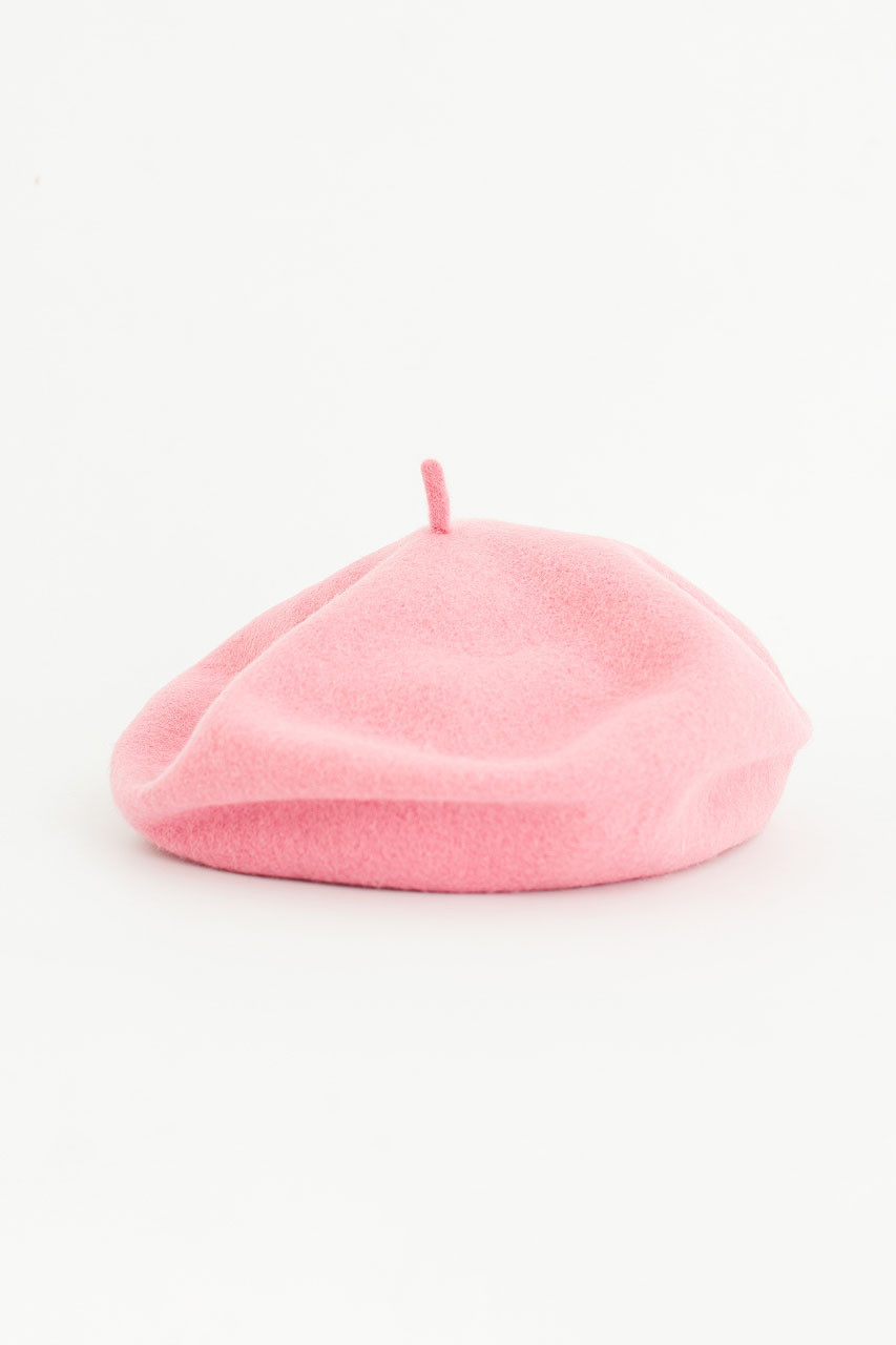 Wool Beret, Bubble Pink
