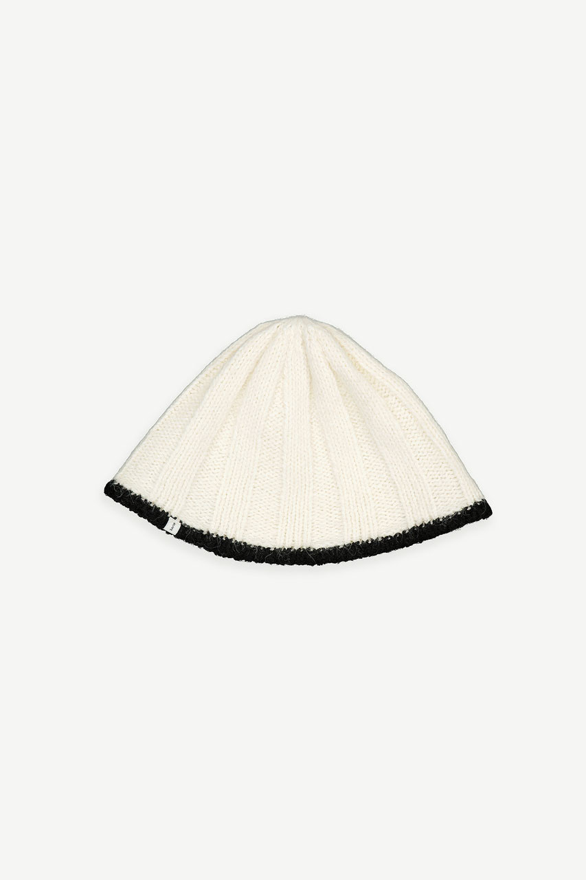 Contrast Trip Knit Hat, Ivory