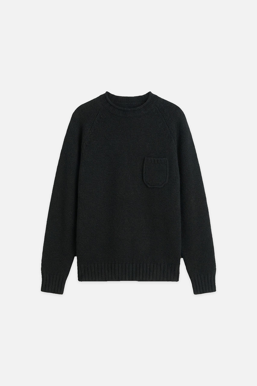 Menswear | Boxy Pocket Knit, Black