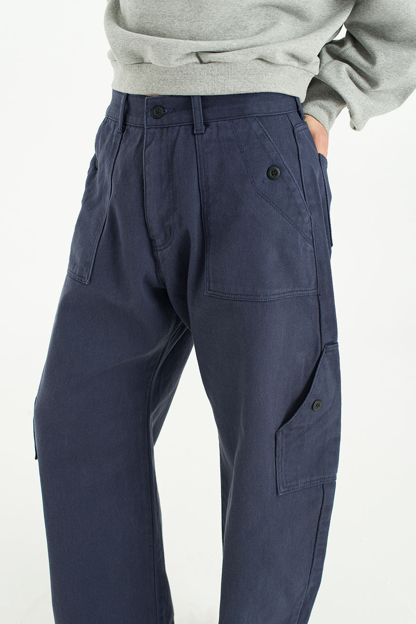 Menswear | Curved Fatigue Pants, Navy