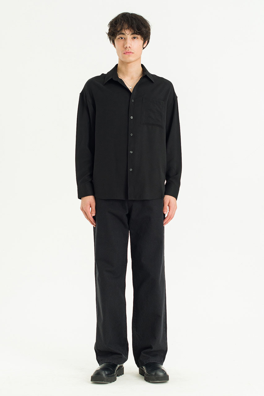 Menswear | Silky Shirt, Black