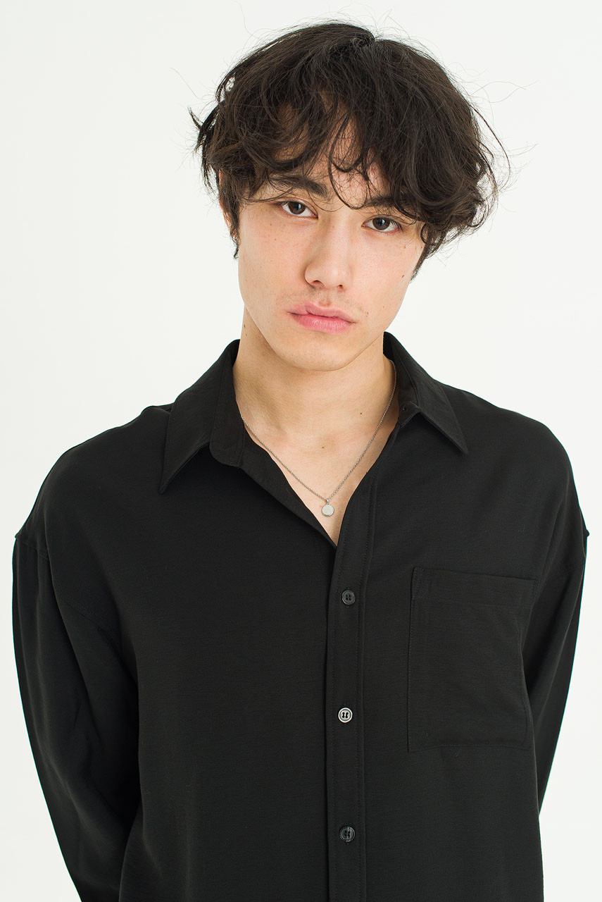 Menswear | Silky Shirt, Black
