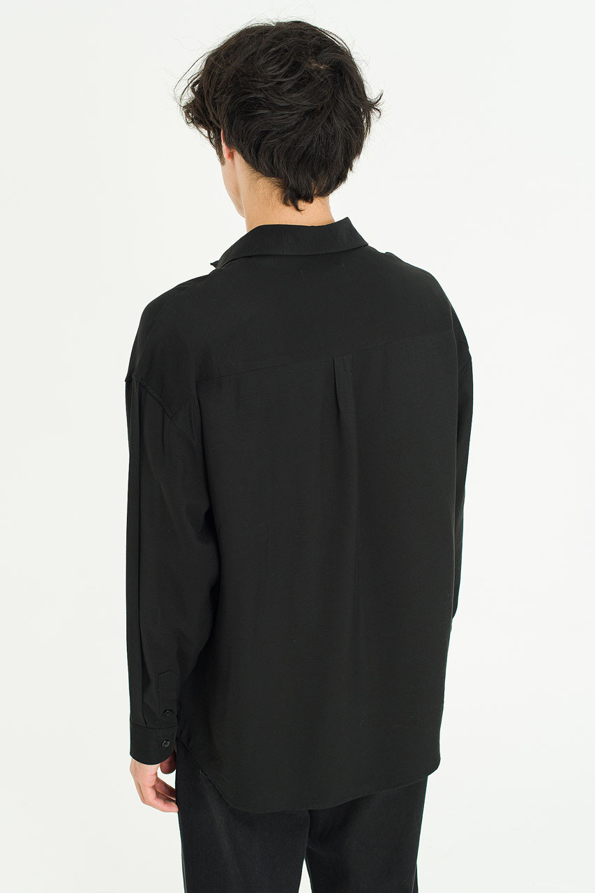 Menswear | Silky Shirt, Black