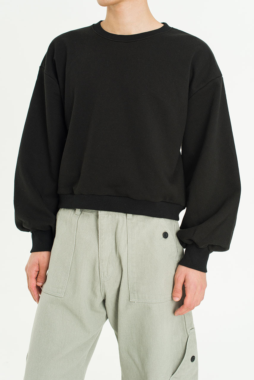 Menswear | Cropped Sweatshirt, Black