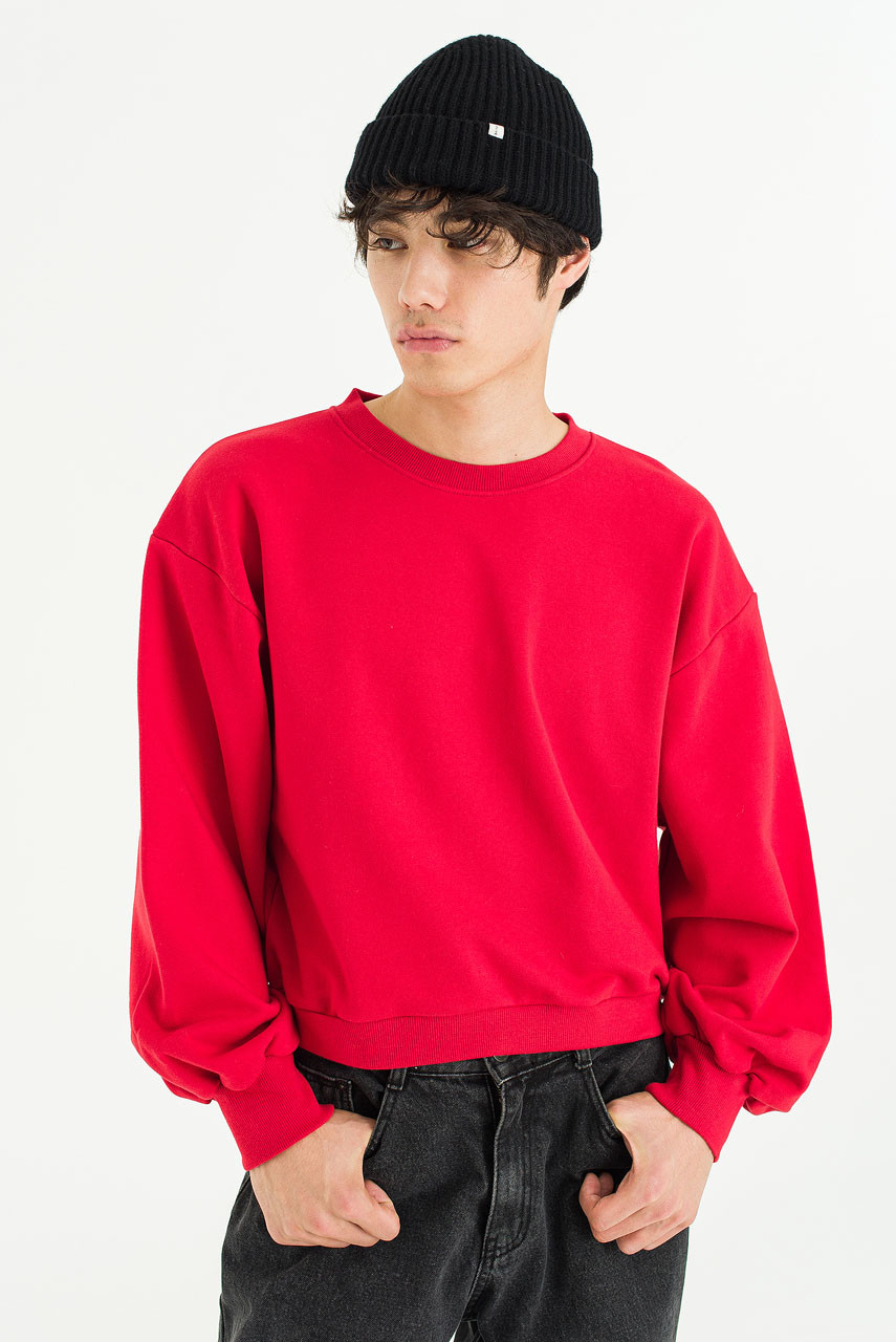 Menswear | Cropped Sweatshirt, Red