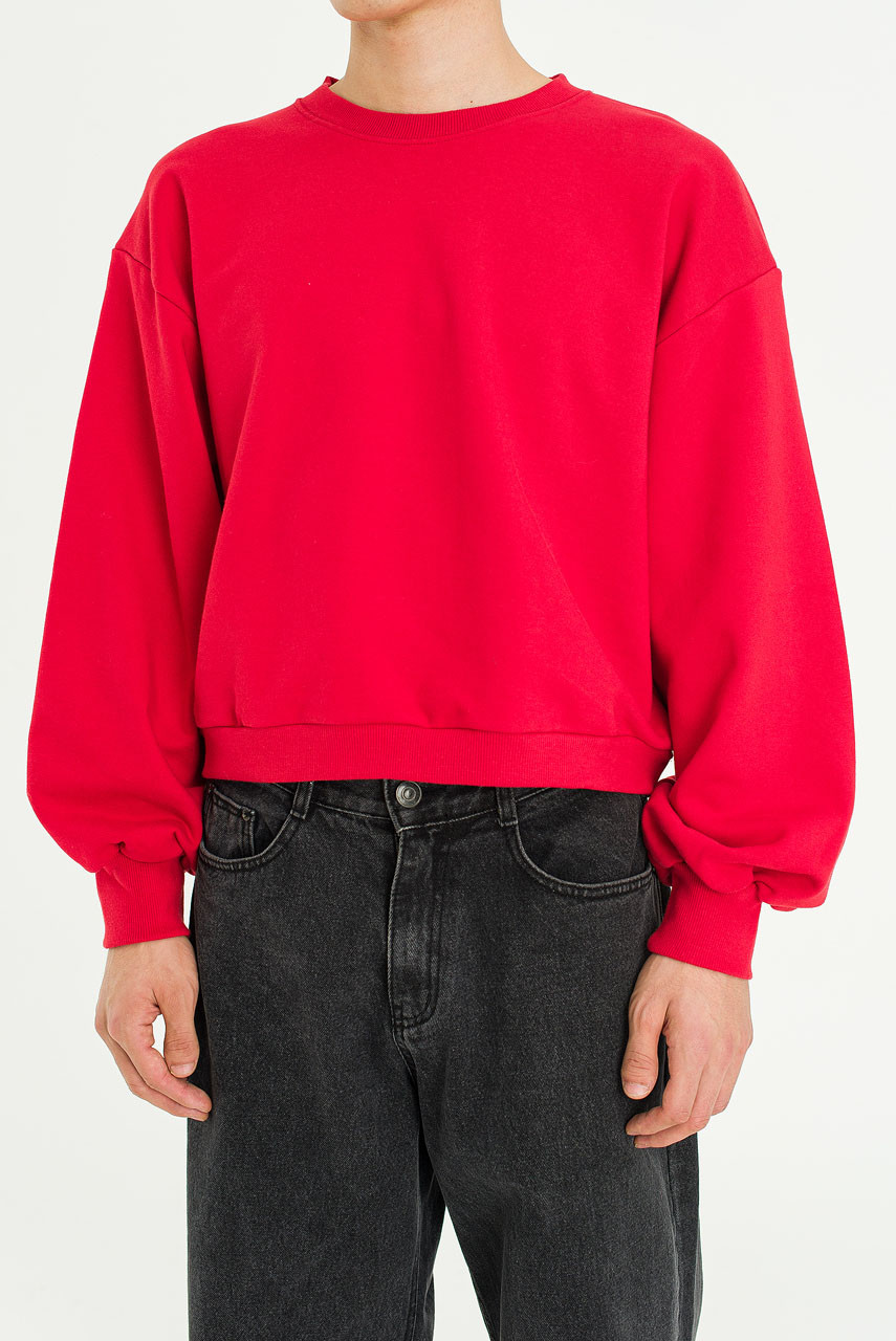 Menswear | Cropped Sweatshirt, Red
