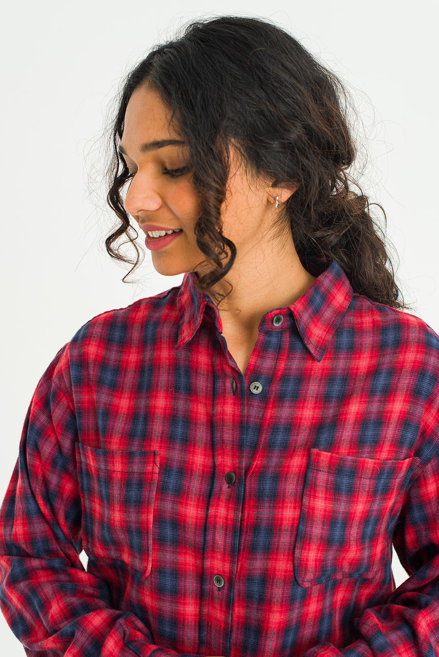 Flora Check Shirt, Red
