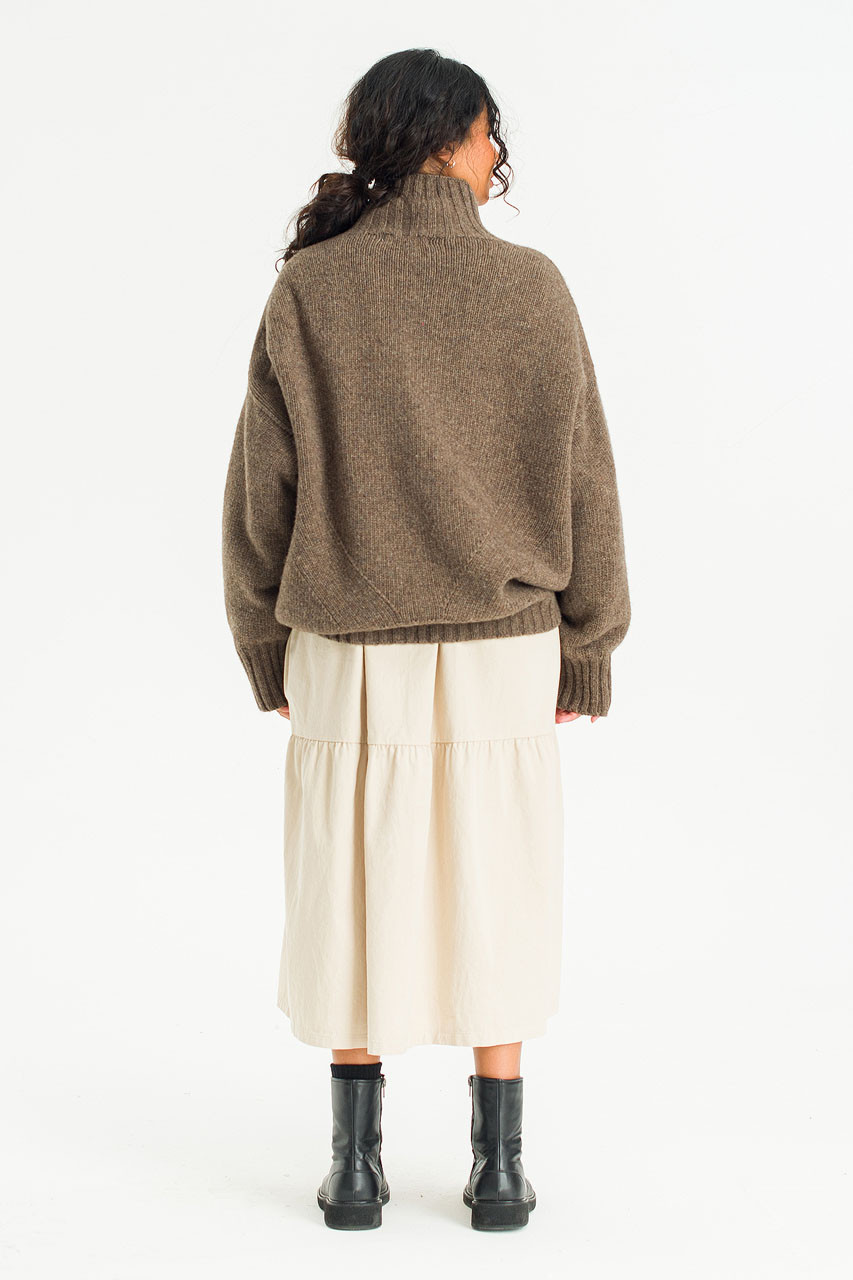Loose Fit Soft Knit, Brown Melange