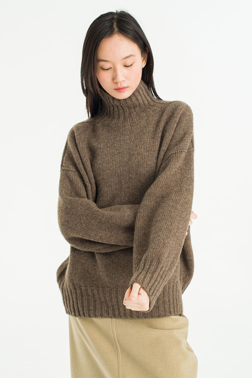 Loose Fit Soft Knit, Brown Melange