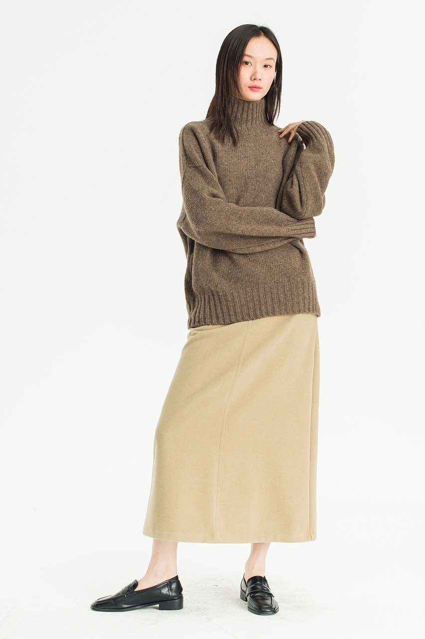 Loose Fit Soft Knit, Brown Melange