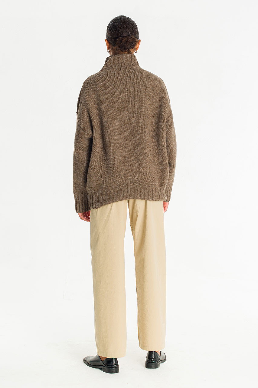Loose Fit Soft Knit, Brown Melange
