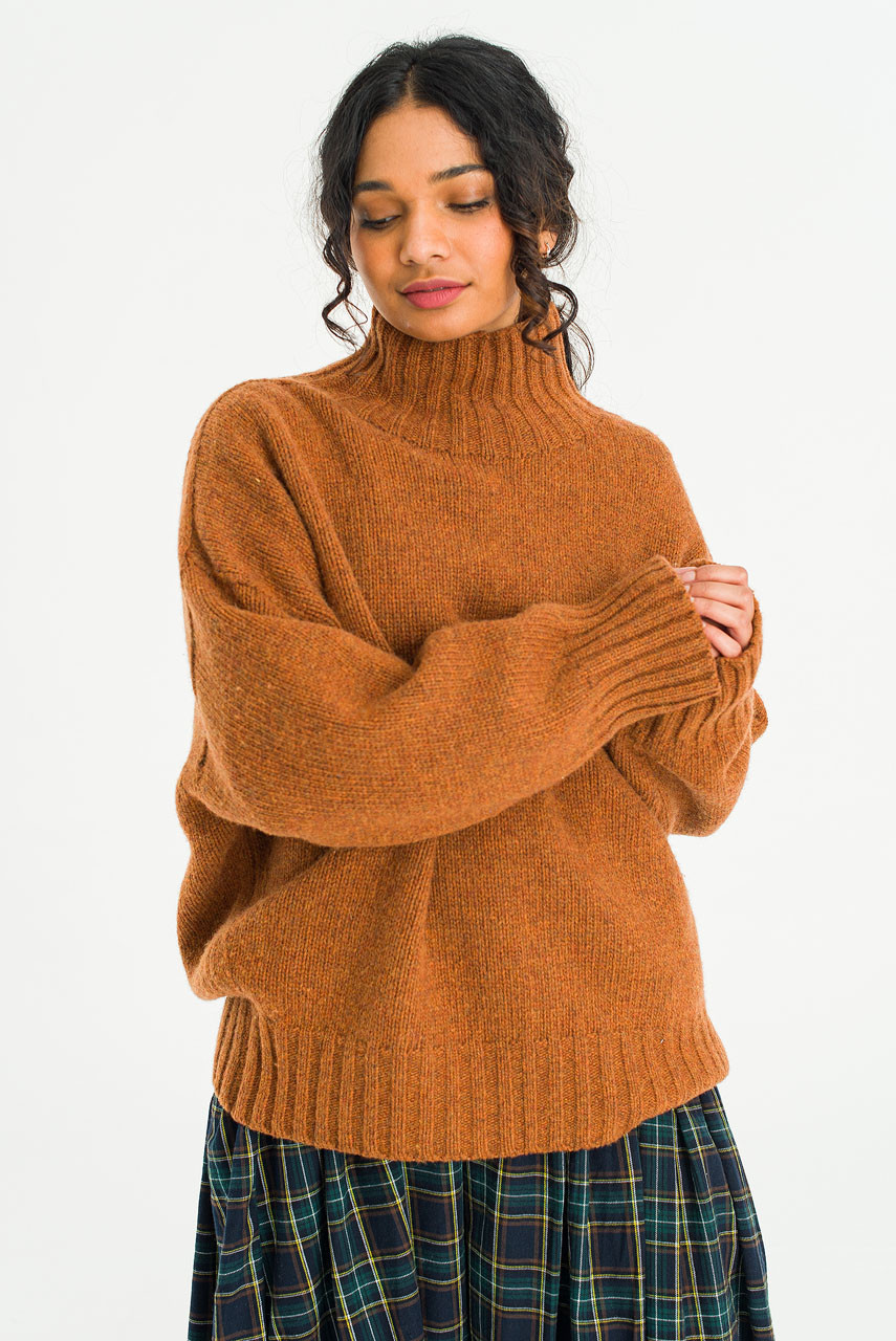Loose Fit Soft Knit, Brick Melange