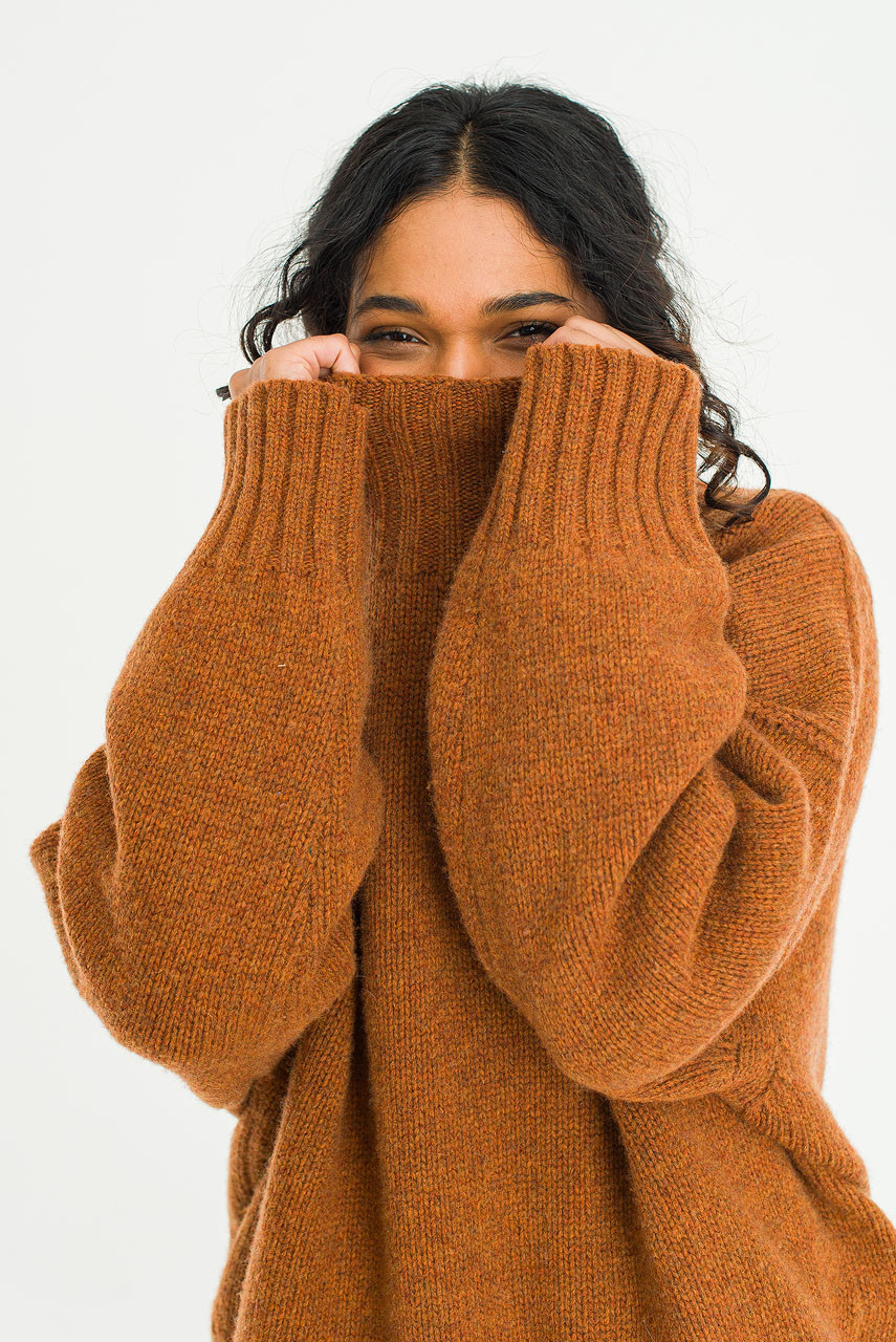 Loose Fit Soft Knit, Brick Melange