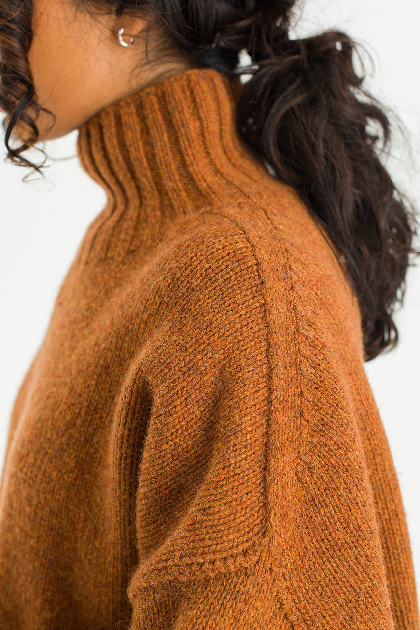 Loose Fit Soft Knit, Brick Melange