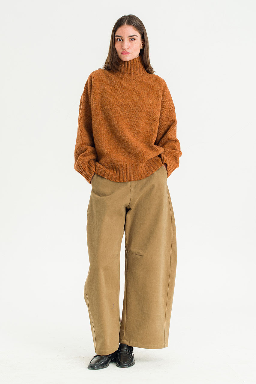 Loose Fit Soft Knit, Brick Melange
