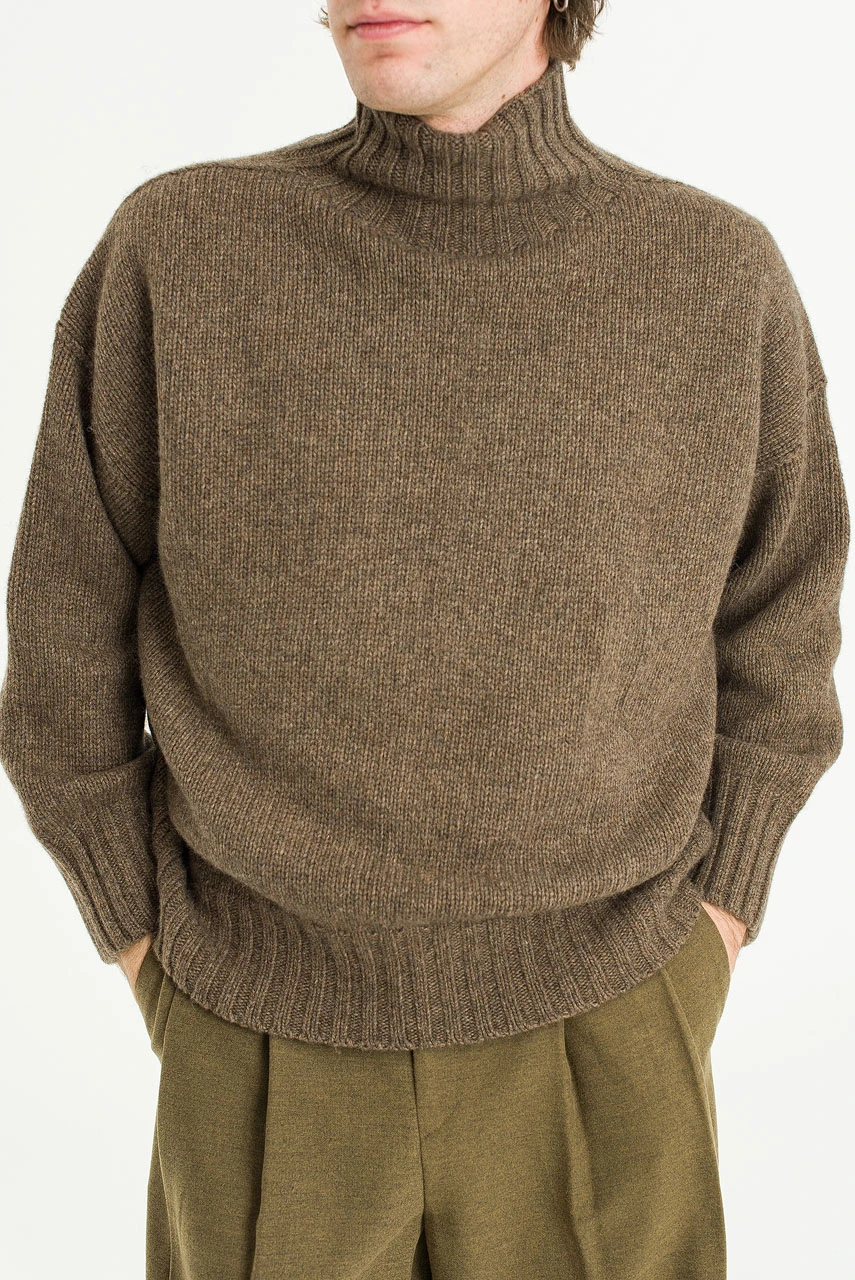 Menswear | Loose-Fit Soft Knit, Brown Melange