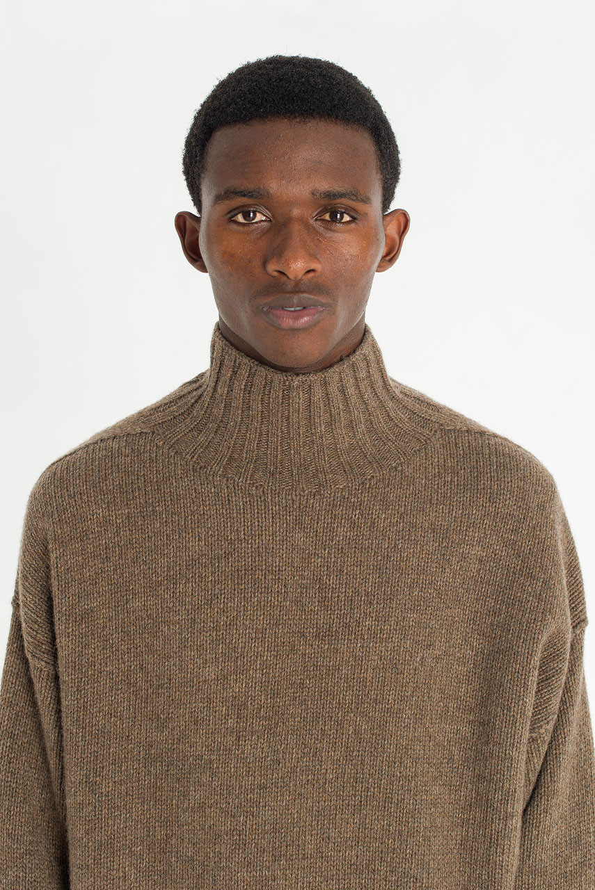 Menswear | Loose-Fit Soft Knit, Brown Melange