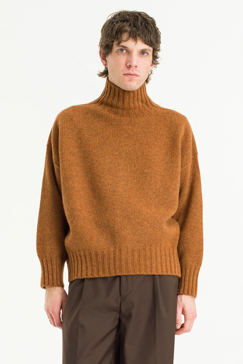 Menswear | Loose-Fit Soft Knit, Brick Melange