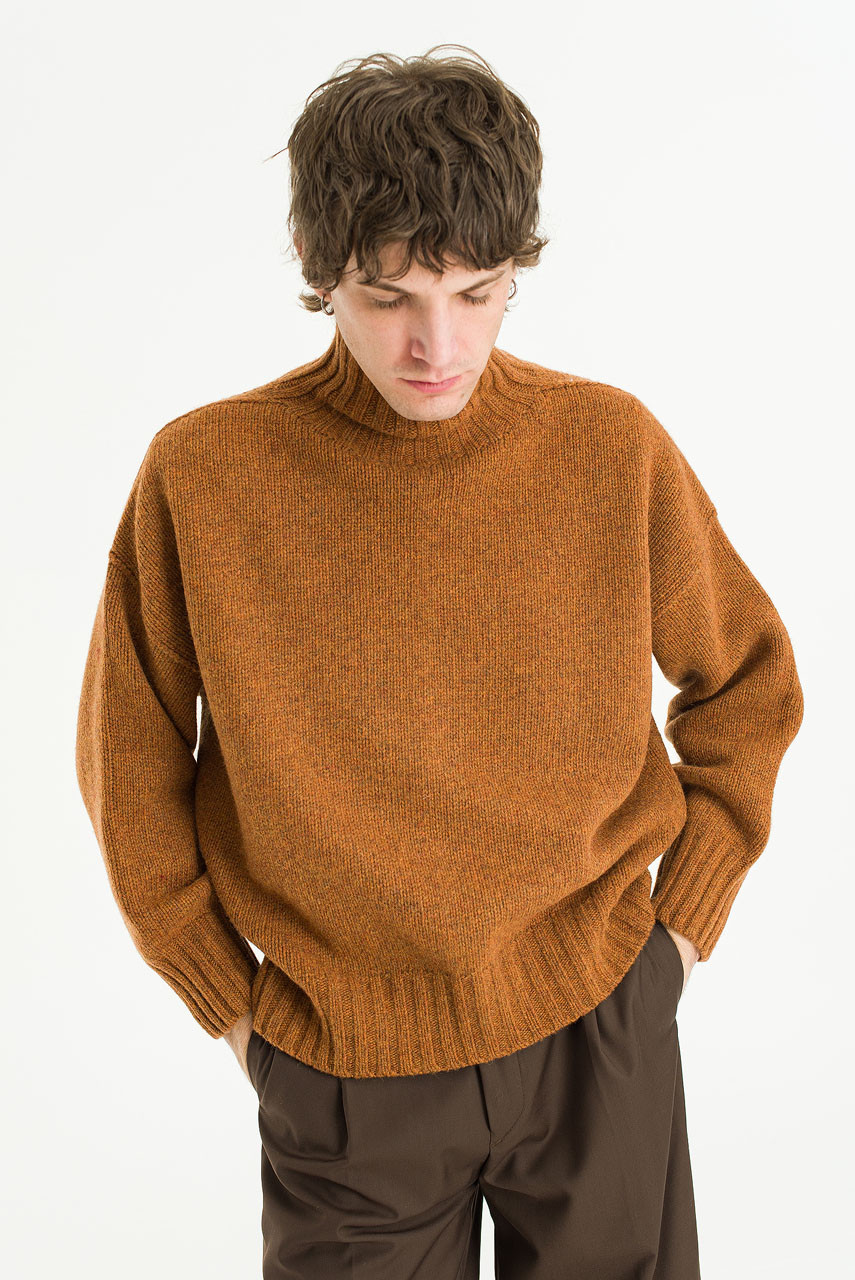 Menswear | Loose-Fit Soft Knit, Brick Melange