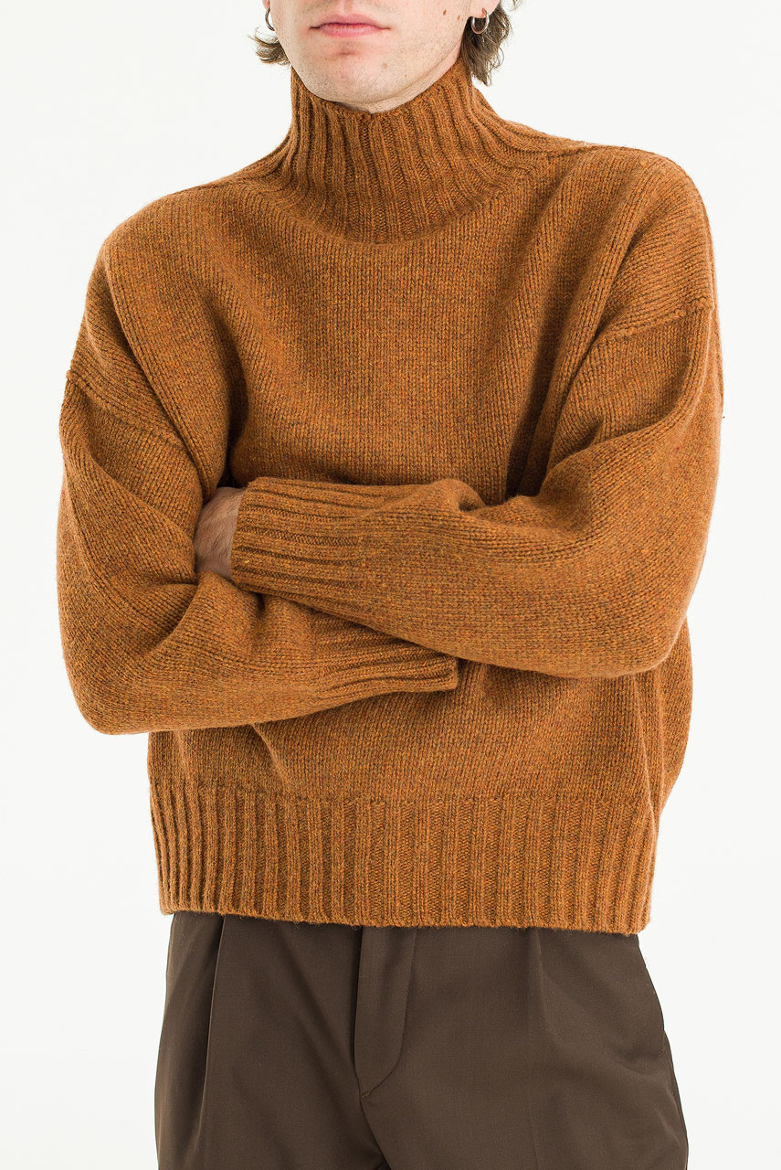 Menswear | Loose-Fit Soft Knit, Brick Melange