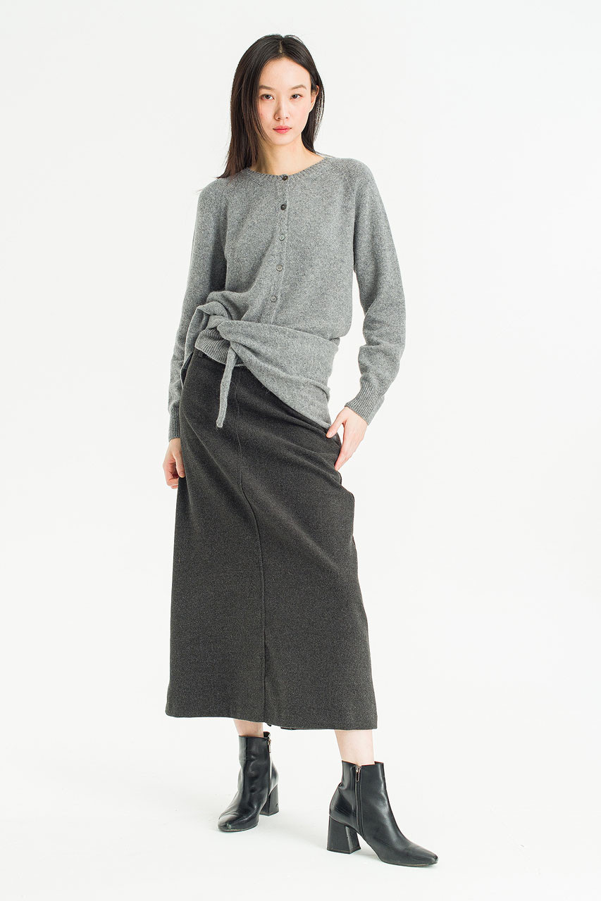 Rove Simple Cardigan & Scarf Set, Grey