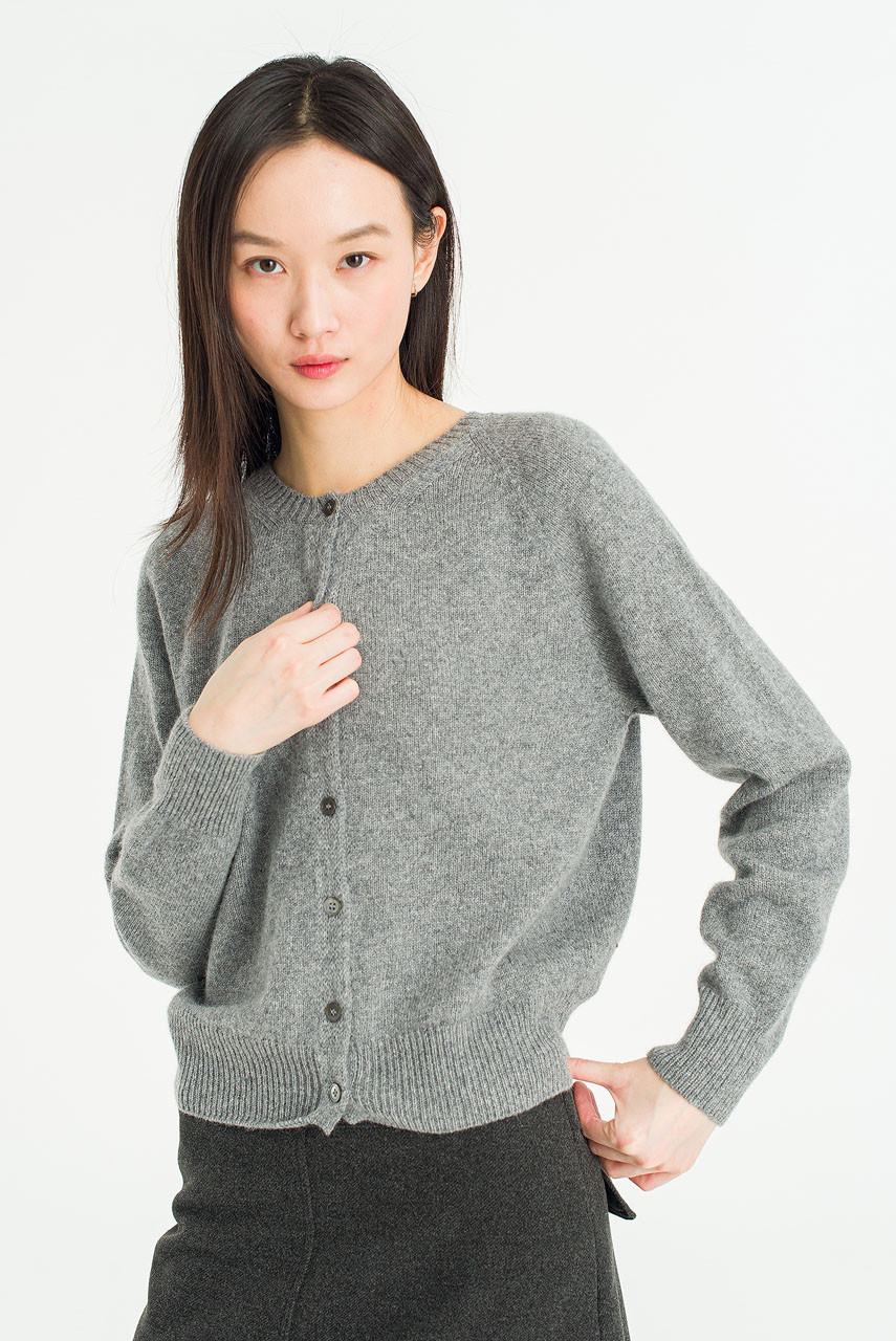 Rove Simple Cardigan & Scarf Set, Grey