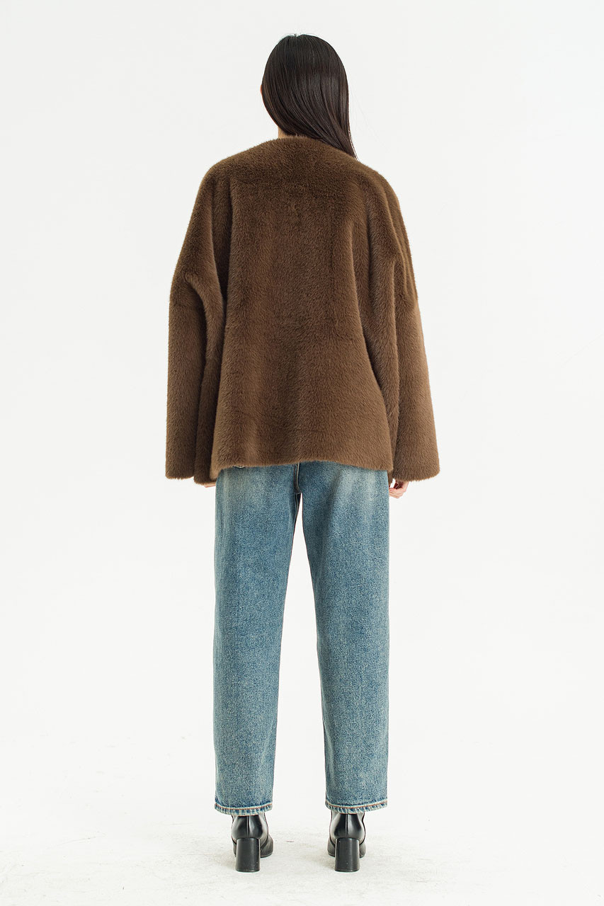 Marlow Faux Fur Jacket, Brown