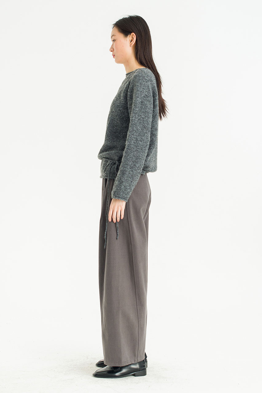 Serif Boat Neck Jumper, Charcoal