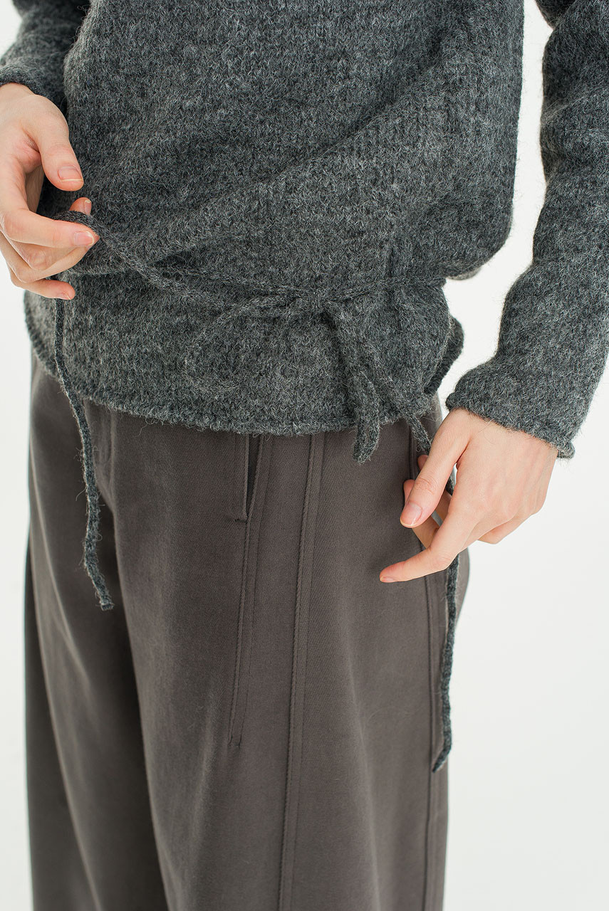 Serif Boat Neck Jumper, Charcoal