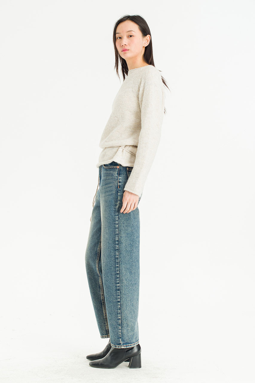 Serif Boat Neck Jumper, Ivory