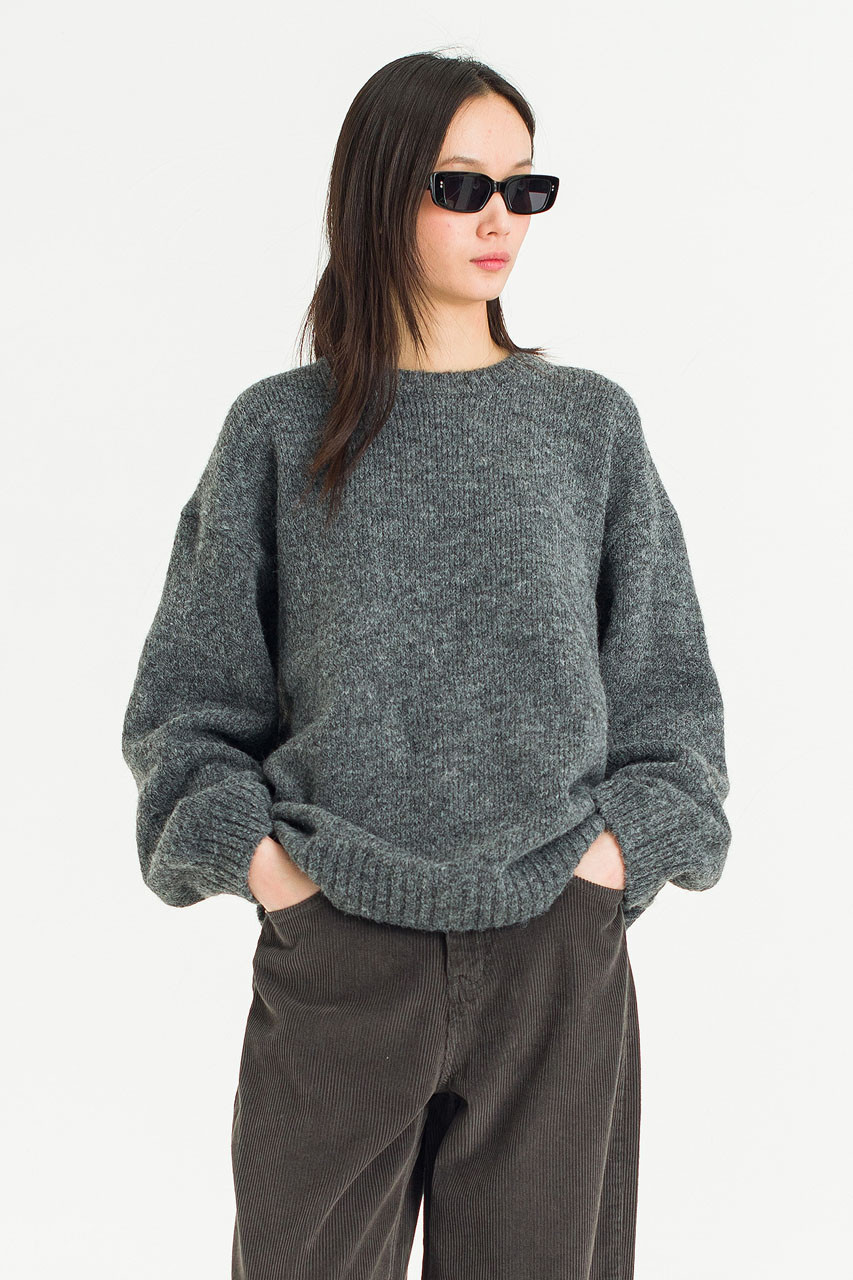 Silent Boxy Coat, Charcoal