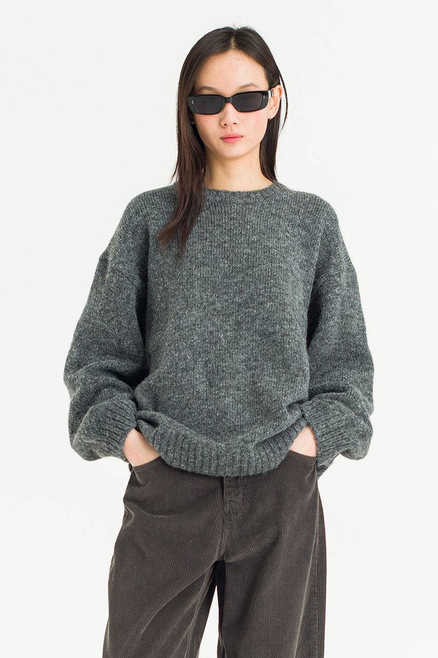 Silent Boxy Coat, Charcoal