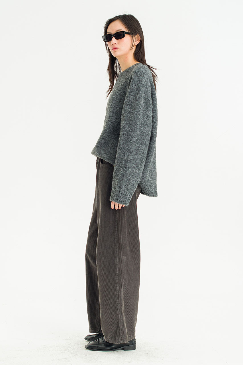 Silent Boxy Coat, Charcoal