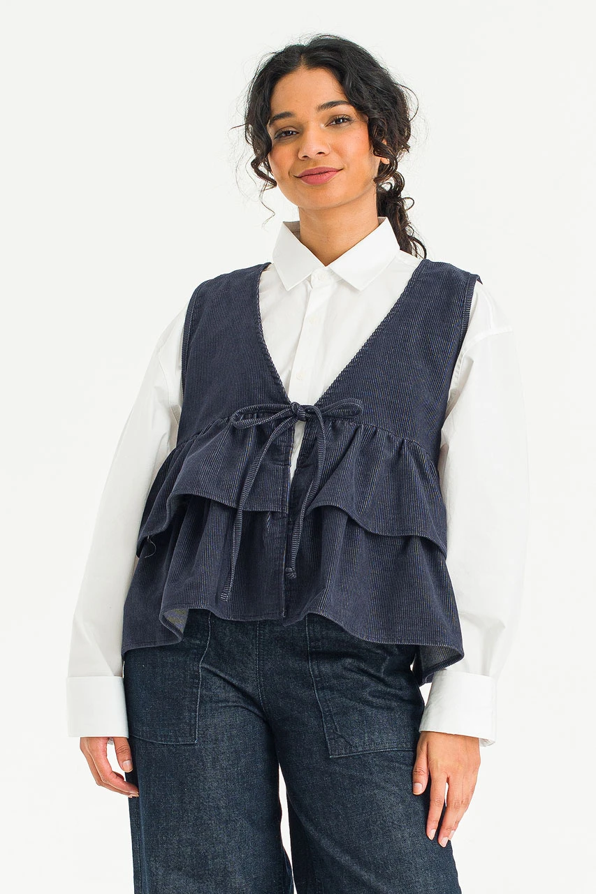 Faye Open Vest, Navy