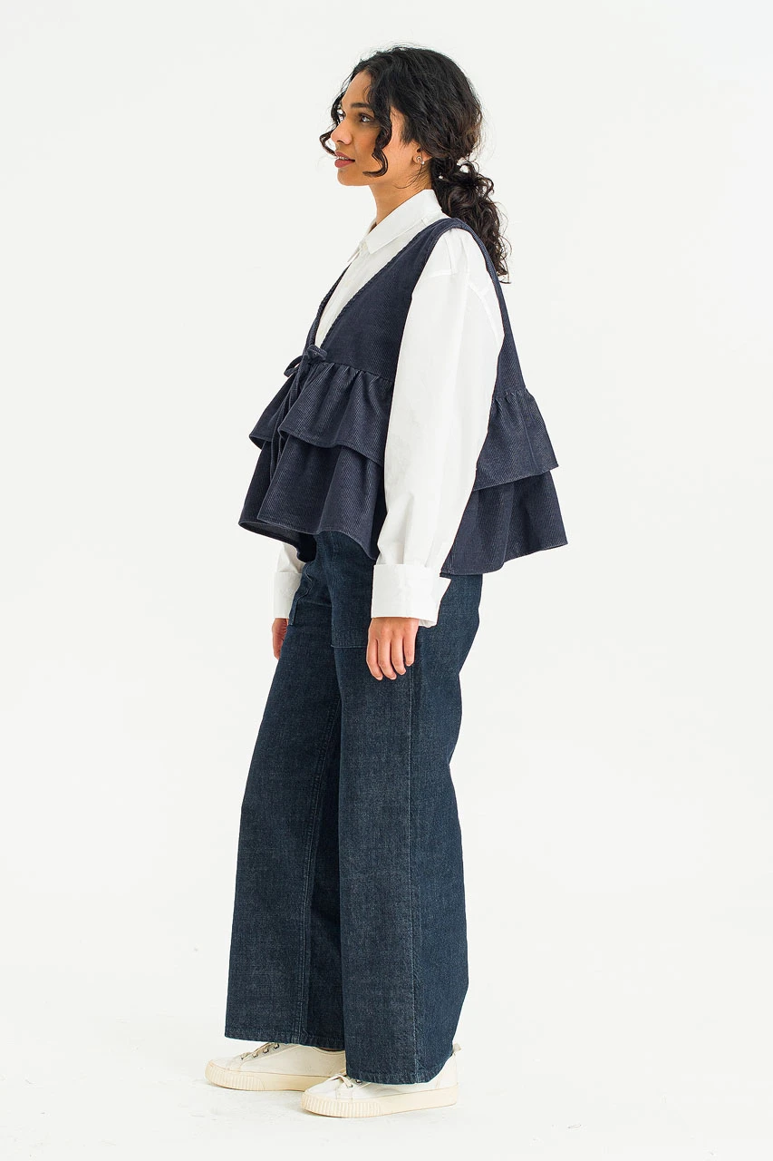 Faye Open Vest, Navy