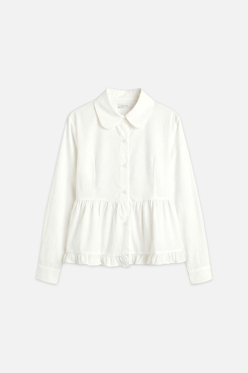 Via Frill Detail Blouse, Ivory