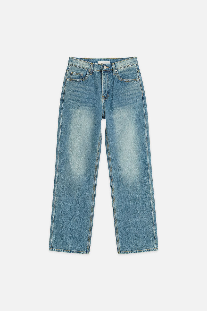 Vale Loose Straight Denim Jean, Mid Blue