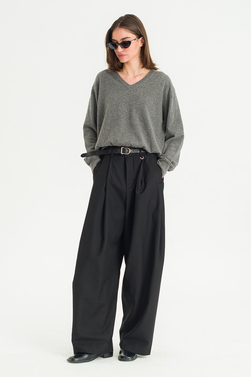 Ever V Neck Jumper, Charcoal
