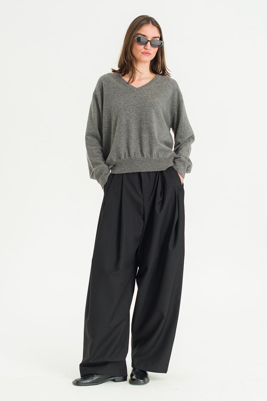 Ever V Neck Jumper, Charcoal