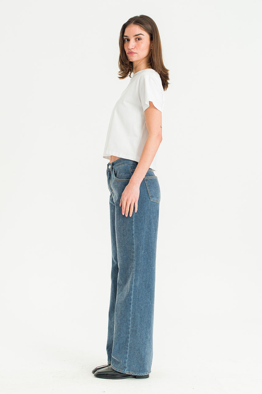 Aire Wide Denim Jean, Mid Blue