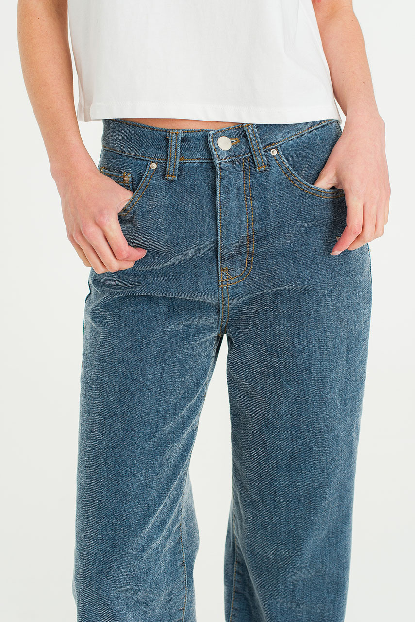 Aire Wide Denim Jean, Mid Blue