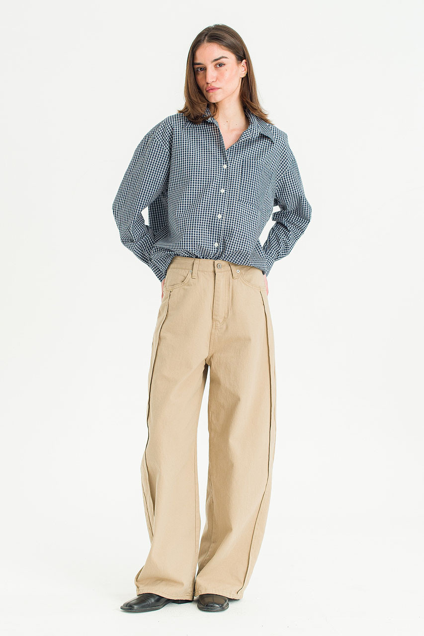 Tomo Barrel Pants, Beige