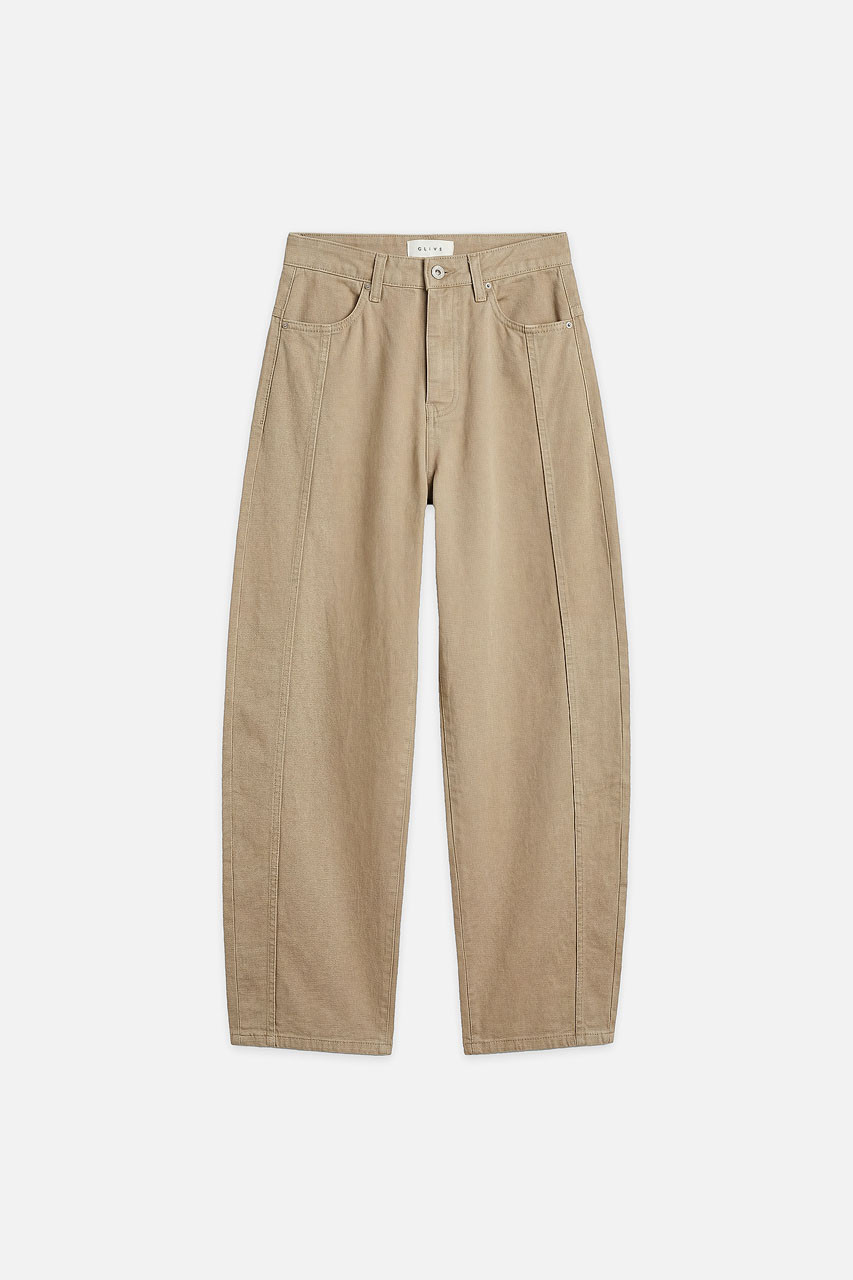 Tomo Barrel Pants, Beige