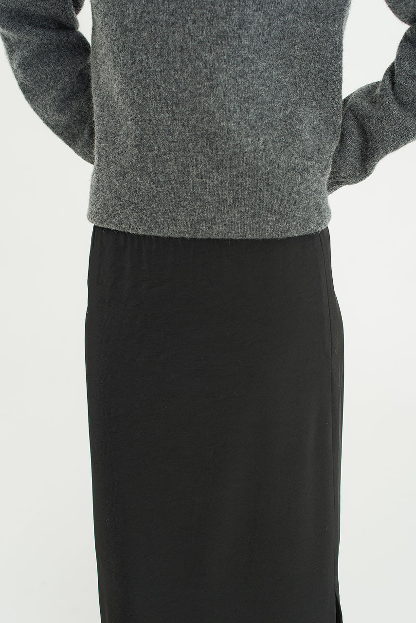 Mid Length Lace Skirt, Black