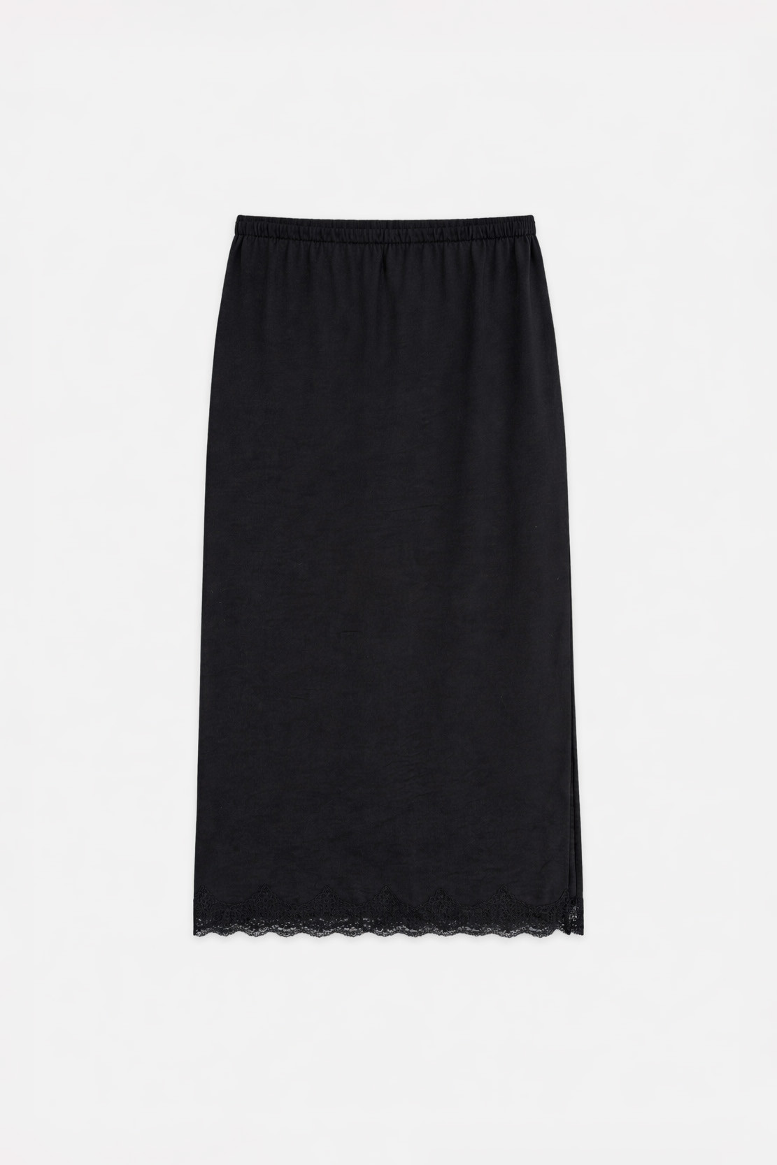 Mid Length Lace Skirt, Black