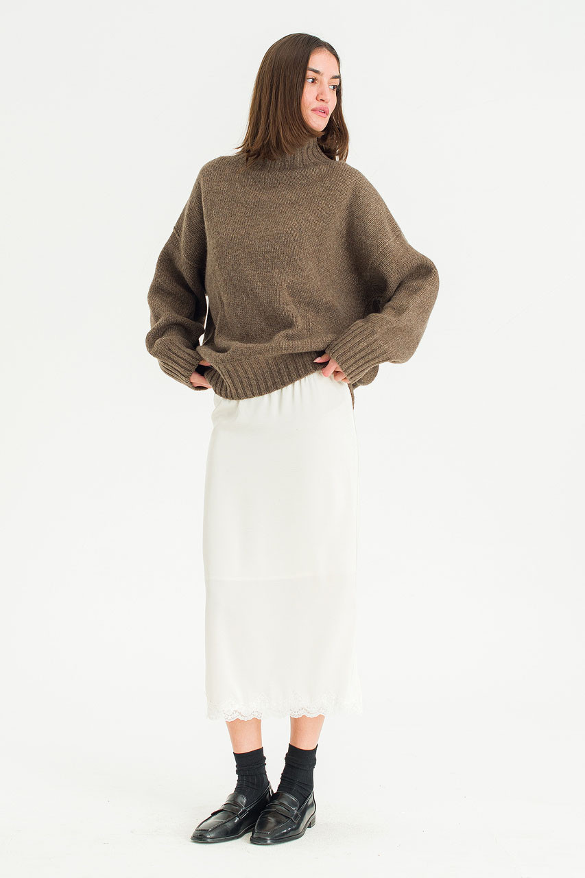 Mid Length Lace Skirt, Ivory