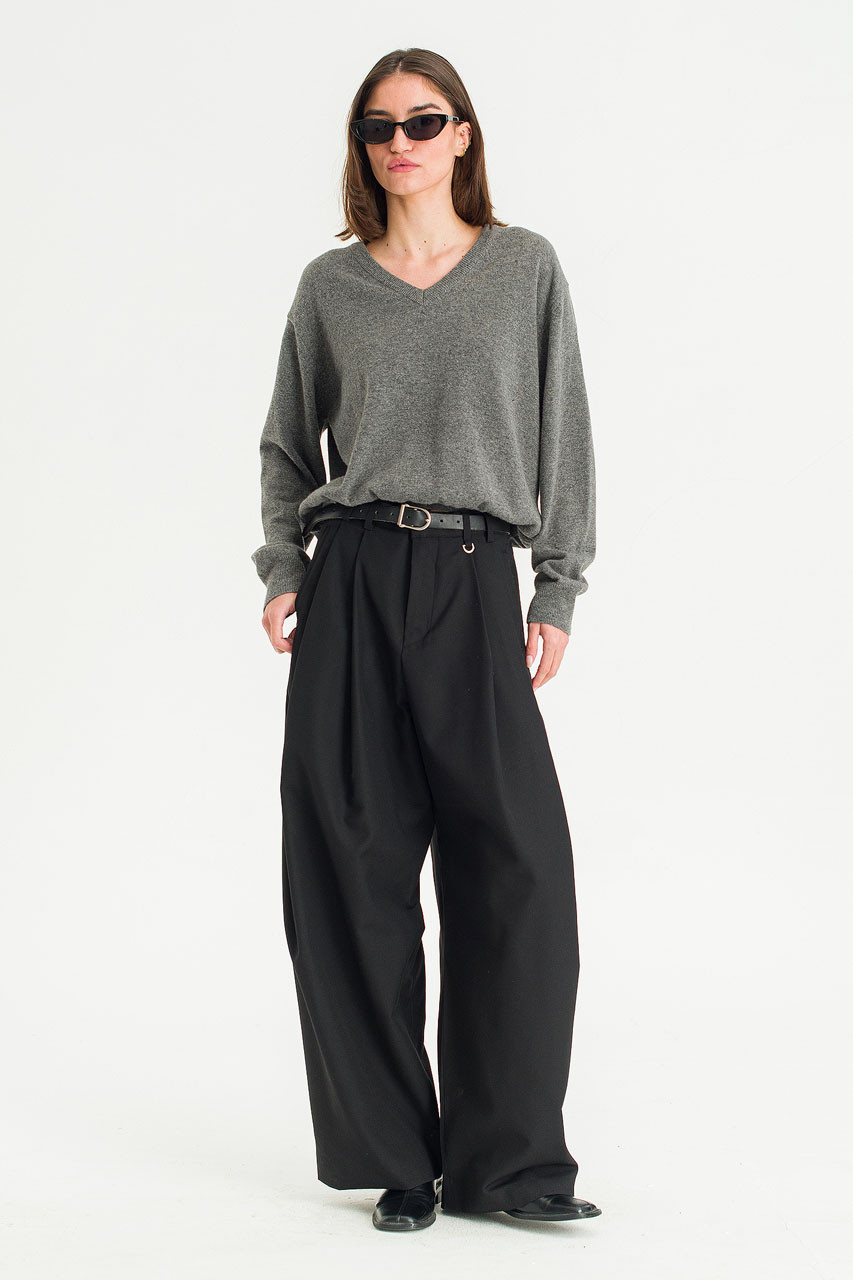 Unisex Pintuck Pants, Black