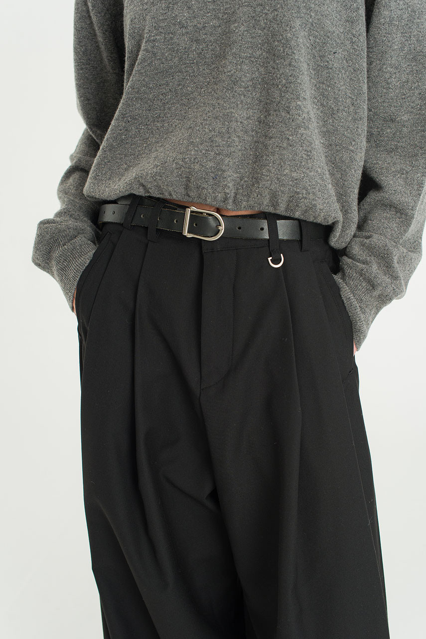 Unisex Pintuck Pants, Black